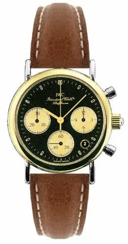 IWC Portofino Lady Chronograph MecaQuartz Stainless Steel / Yellow Gold / Black / Calf IW3730-09 (IW373009)
